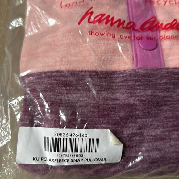 Hanna Andersson‎ Heathered Colorblock Polarfleece Pullover Sz 10 Purple/Pink Nwt - Picture 4 of 4
